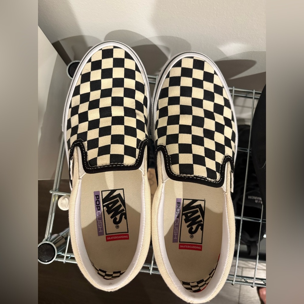 Vans Classic Slip-On Checkerboard Women's Sneakers - Black/Cream